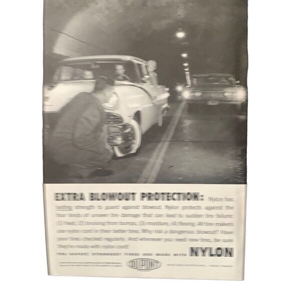 Vintage 1959 Du Pont Extra Blowout Protection Ad Advertisement - Picture 1 of 4